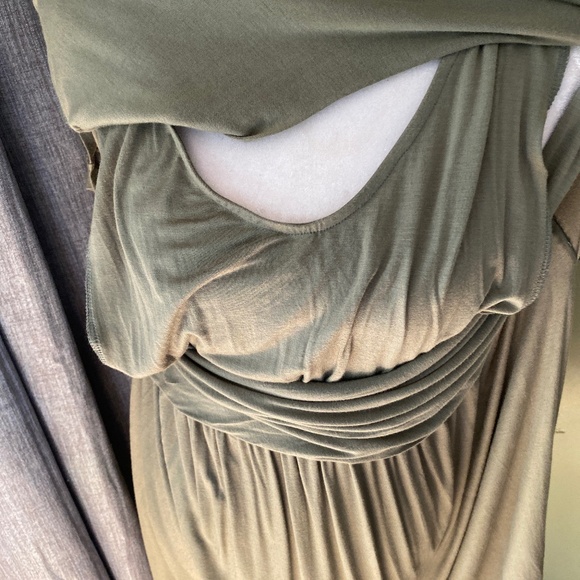 Motherhood Olive Nursing Dress Super Soft and expandable XL NWT - Picture 3 of 7